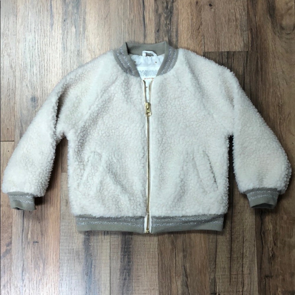 Gymboree Girl's Zip Up Jacket Cream & Gold NWT